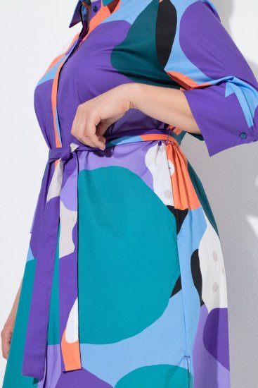 Ulla Popken 846351 Kuviollinen paitamekko Liila - Midimekot - Midimekot isoissa ko'oissa