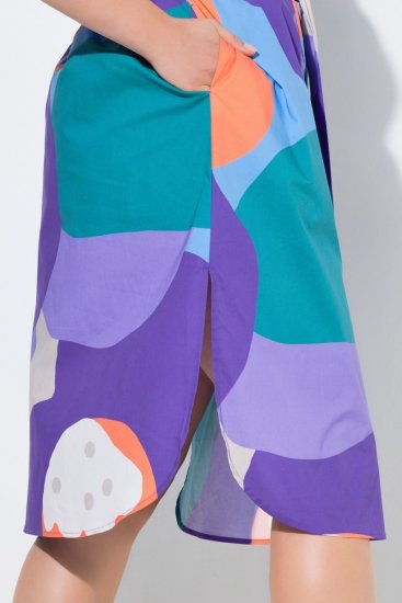Ulla Popken 846351 Kuviollinen paitamekko Liila - Midimekot - Midimekot isoissa ko'oissa