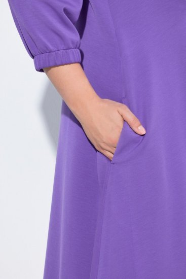 Ulla Popken 846373 A-linjainen collegemekko 3/4-hihoilla Liila - Naisten mekot isot koot - Mekot kaikille koille