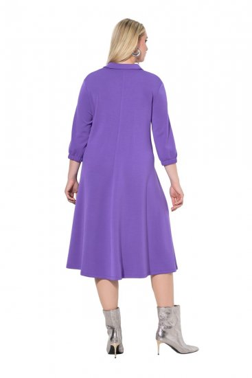 Ulla Popken 846373 A-linjainen collegemekko 3/4-hihoilla Liila - Naisten mekot isot koot - Mekot kaikille koille