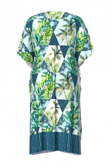 Ulla Popken 846493 Kuviollinen mekko Petrooli - Kaftaanit - 