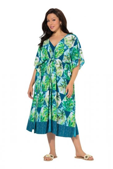 Ulla Popken 846493 Kuviollinen mekko Petrooli - Kaftaanit - 
