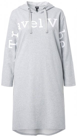 Ulla Popken 846886 Collegemekko hupulla Harmaa melange - Collegemekot - 