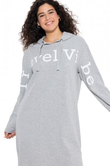 Ulla Popken 846886 Collegemekko hupulla Harmaa melange - Collegemekot - 