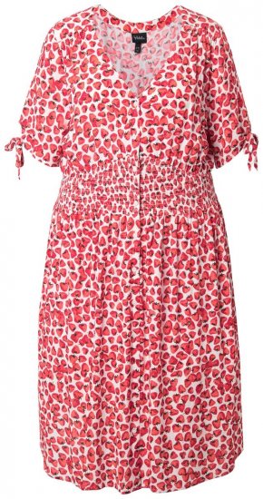 Ulla Popken 846912 Kuviollinen midimekko Koralli - Midimekot - Midimekot isoissa ko'oissa