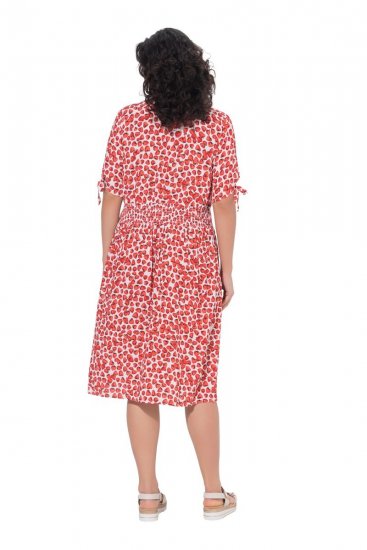Ulla Popken 846912 Kuviollinen midimekko Koralli - Midimekot - Midimekot isoissa ko'oissa