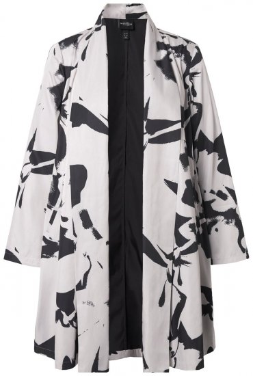 Ulla Popken 846923 Kuviollinen bleiseri huivikauluksella Taupe - Naisten bleiserit isot koot - Bleiserit naisille plus-koossa