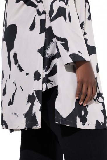 Ulla Popken 846923 Kuviollinen bleiseri huivikauluksella Taupe - Naisten bleiserit isot koot - Bleiserit naisille plus-koossa