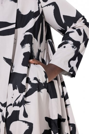 Ulla Popken 846923 Kuviollinen bleiseri huivikauluksella Taupe - Naisten bleiserit isot koot - Bleiserit naisille plus-koossa