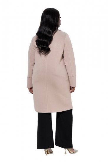 Ulla Popken 846929 Päällystakki Beige - Pitkät takit - Naisten takit isoissa kooissa