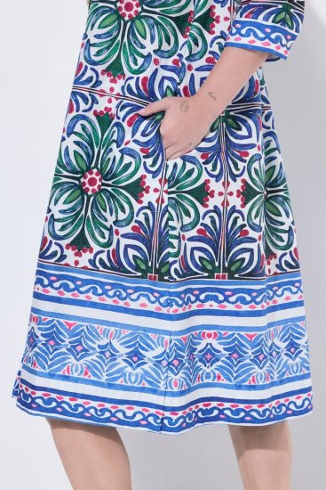 Ulla Popken 846952 Kukkakuvioinen paitamekko Valkoinen - Midimekot - Midimekot isoissa ko'oissa
