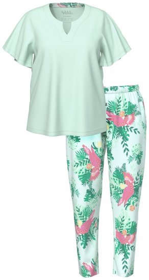 Ulla Popken 846971 Kuviollinen pyjama Vaaleanvihreä - Pyjama/Loungewear - 