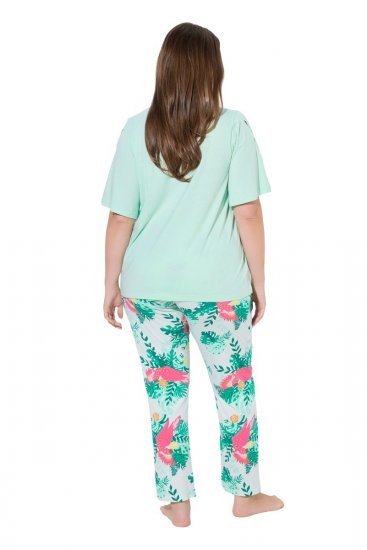 Ulla Popken 846971 Kuviollinen pyjama Vaaleanvihreä - Pyjama/Loungewear - 