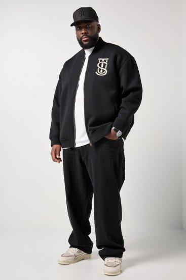 STHUGE 847083 Varsity-takki scuba-kangasta Musta - Takit - Miesten Takit, isot koot – 2XL – 12XL