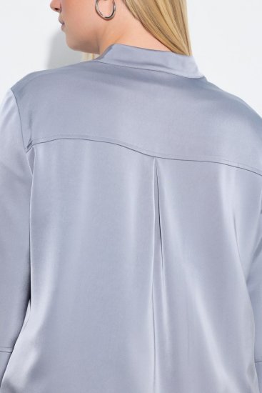 Ulla Popken 847191 Kimaltava bomber-takki college-kauluksella Harmaa - Takit - Naisten takit plus-koossa