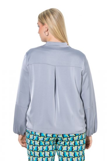 Ulla Popken 847191 Kimaltava bomber-takki college-kauluksella Harmaa - Takit - Naisten takit plus-koossa
