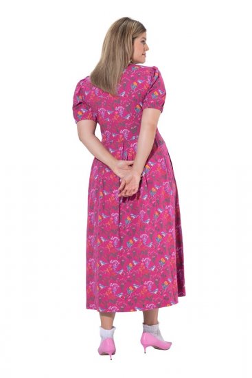 Ulla Popken 847409 Kuviollinen maksimekko Marjanpunainen - Maksimekot - Isojen kokojen maksimekot