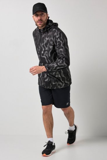Jay-Pi 847852 Ultrakevyt ulkoilutakki heijastinpainatuksella Musta - Takit - Miesten Takit, isot koot – 2XL – 12XL
