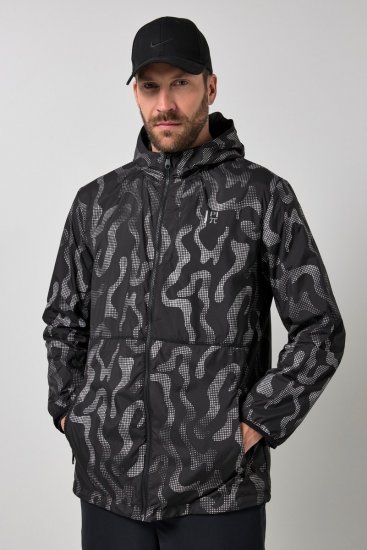Jay-Pi 847852 Ultrakevyt ulkoilutakki heijastinpainatuksella Musta - Takit - Miesten Takit, isot koot – 2XL – 12XL