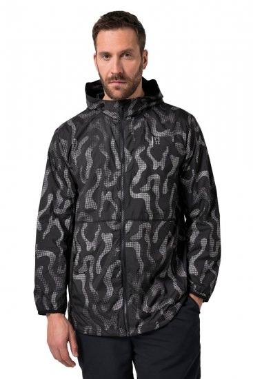 Jay-Pi 847852 Ultrakevyt ulkoilutakki heijastinpainatuksella Musta - Takit - Miesten Takit, isot koot – 2XL – 12XL