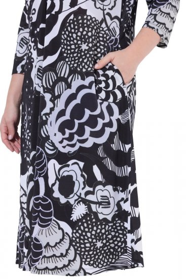 Ulla Popken 847972 Kukkakuvioinen neulemekko Valkoinen - Neulemekot - 