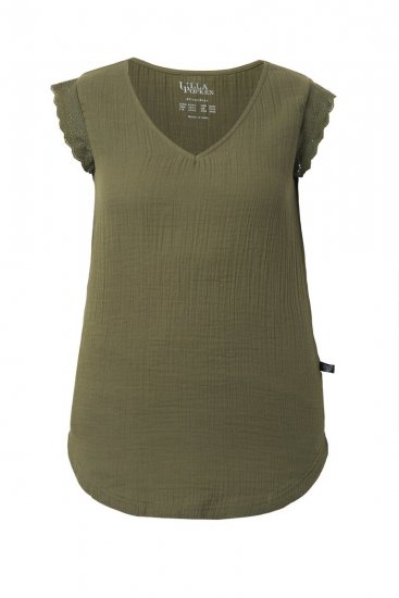 Ulla Popken 848131 Pyjama pitsillä Oliivinvihreä - Pyjama/Loungewear - 