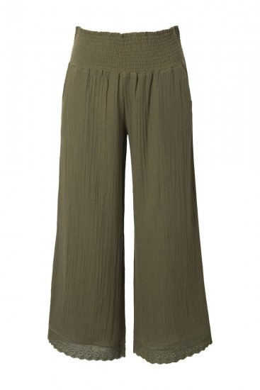 Ulla Popken 848131 Pyjama pitsillä Oliivinvihreä - Pyjama/Loungewear - 