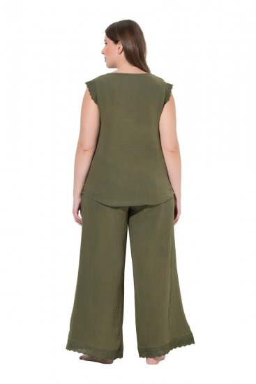 Ulla Popken 848131 Pyjama pitsillä Oliivinvihreä - Pyjama/Loungewear - 