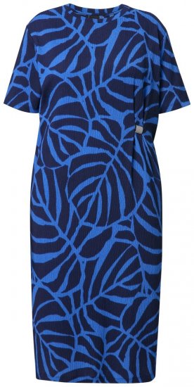 Ulla Popken 848162 Kuviollinen midimekko Tummansininen - Midimekot - Midimekot isoissa ko'oissa