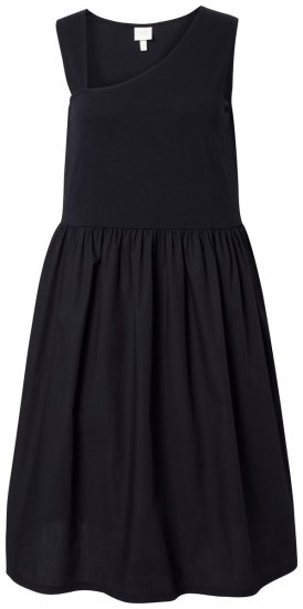 Ulla Popken 848305 Hihaton midimekko V-aukolla Musta - Midimekot - Midimekot isoissa ko'oissa