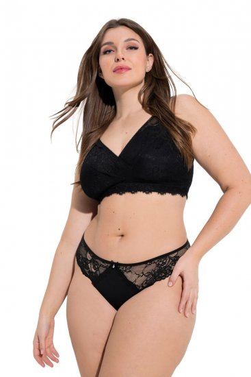 Ulla Popken 848522 String-alushousut pitsillä 3 kpl Musta - Alushousut - 