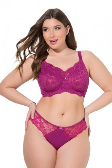 Ulla Popken 848522 String-alushousut pitsillä 3 kpl Tummanlila - Alushousut - 