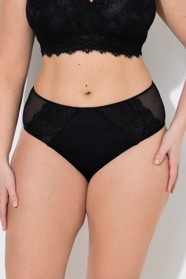 Ulla Popken 848693 Bokserialushousut pitsillä Musta - Alushousut - 
