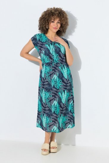 Ulla Popken 848696 Kuviollinen mekko Tummansininen - Kesämekot - Kesämekot isoissa kooissa