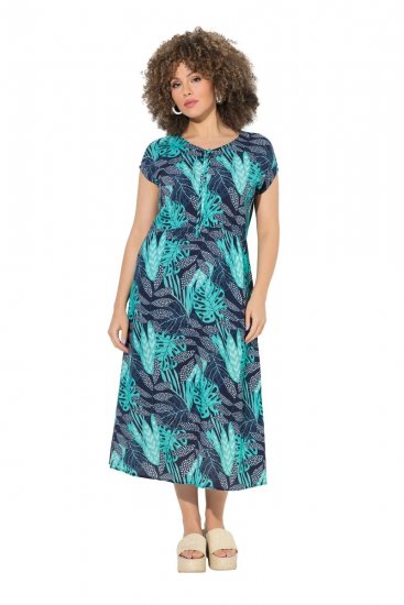 Ulla Popken 848696 Kuviollinen mekko Tummansininen - Kesämekot - Kesämekot isoissa kooissa