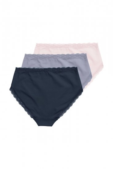 Ulla Popken 848803 Alushousut pitsillä 3 kpl Vaaleansininen - Alushousut - 
