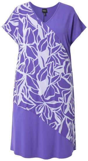 Ulla Popken 849033 Kuviollinen sifonkimekko Liila - Naisten mekot isot koot - Mekot kaikille koille