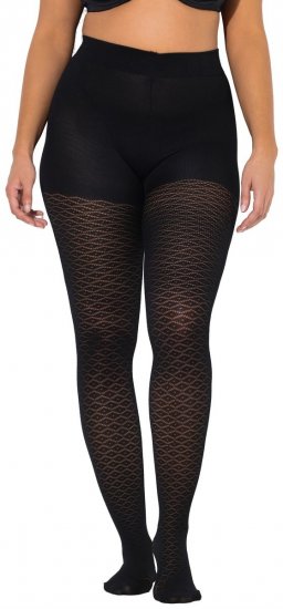 Ulla Popken 849050 Ruudulliset sukkahousut Musta - Sukkahousut & sukat - 