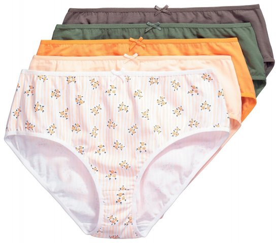 Ulla Popken 849098 Kukkakuvioiset alushousut 6 kpl Oranssi - Alushousut - 