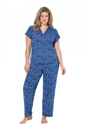 Ulla Popken 849144 Eläinkuvioinen pyjama Tummansininen - Pyjama/Loungewear - 