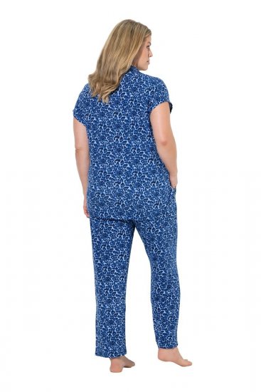 Ulla Popken 849144 Eläinkuvioinen pyjama Tummansininen - Pyjama/Loungewear - 