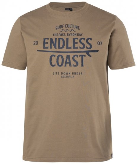 Men+ 448 T-paita Endless Coast Harmaanruskea - T-paidat - Isot T-paidat 2XL – 14XL