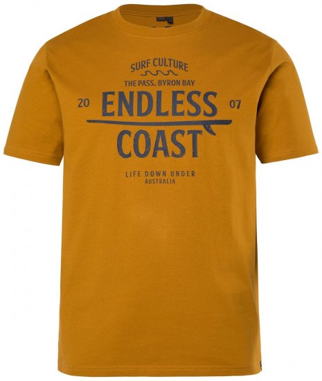 Men+ 448 T-paita Endless Coast Vaalea hasselpähkinä - T-paidat - Isot T-paidat 2XL – 14XL