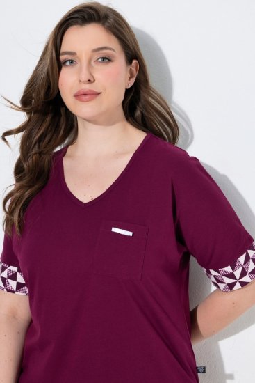 Ulla Popken 849850 Ruudullinen pyjama Marjanpunainen - Pyjama/Loungewear - 