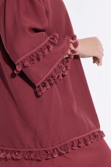 Ulla Popken 849860 Kimono Ruosteenpunainen - Neuletakit - Neuletakit isoissa koissa