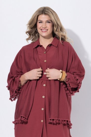 Ulla Popken 849860 Kimono Ruosteenpunainen - Neuletakit - Neuletakit isoissa koissa