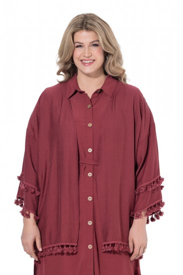 Ulla Popken 849860 Kimono Ruosteenpunainen - Neuletakit - Neuletakit isoissa koissa
