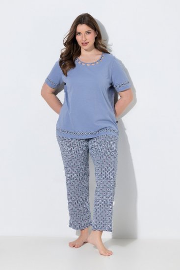 Ulla Popken 850045 Lyhythihainen pyjama Vaaleansininen - Pyjama/Loungewear - 