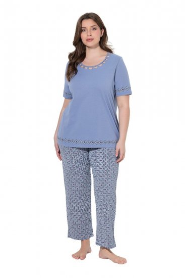 Ulla Popken 850045 Lyhythihainen pyjama Vaaleansininen - Pyjama/Loungewear - 