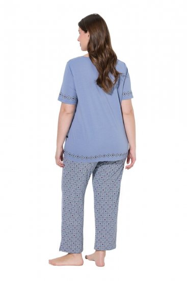 Ulla Popken 850045 Lyhythihainen pyjama Vaaleansininen - Pyjama/Loungewear - 